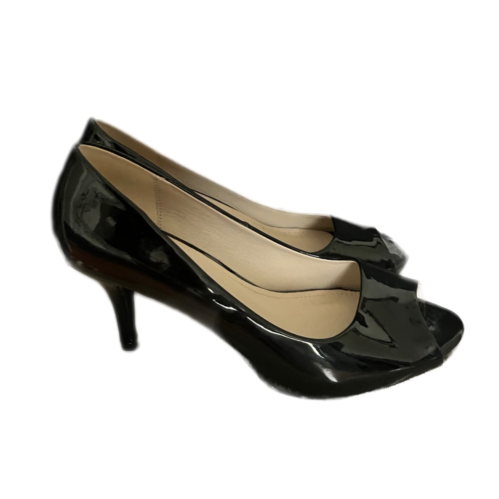 Patent-Leather Black Pump Heels